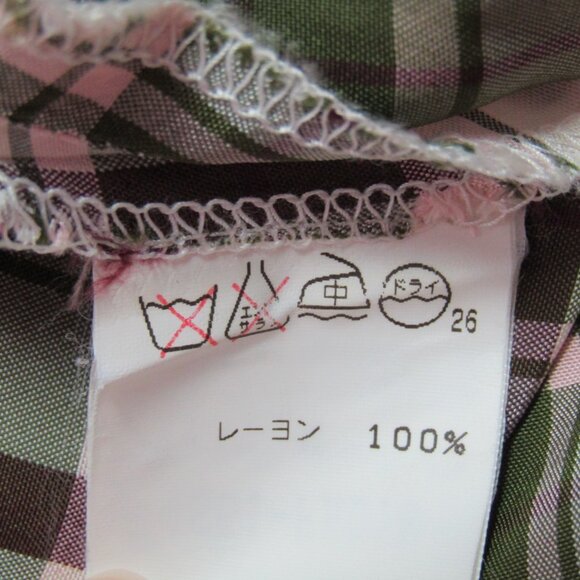 I.S. Sunao Kuwahara Issey Miyake Green Plaid Dress Size US S Japan Vintage FLAWS - Picture 10 of 16